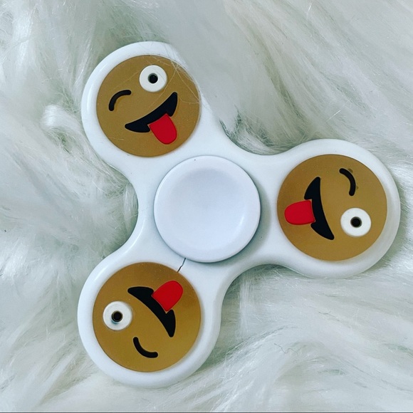 White Emoji Fidget Spinner NWT - Picture 1 of 4